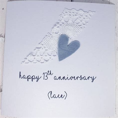 13th Wedding Anniversary Card Lace Anniversary Card Etsy