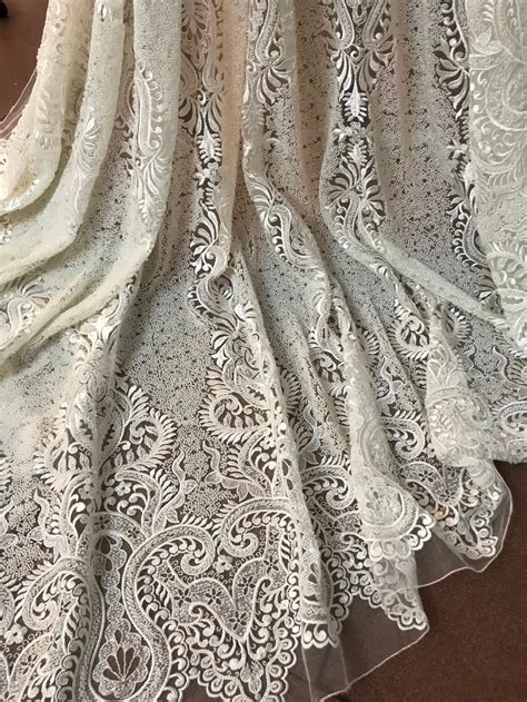 Embroidered Tulle Lace Fabric J 8113 With Full Beads African French