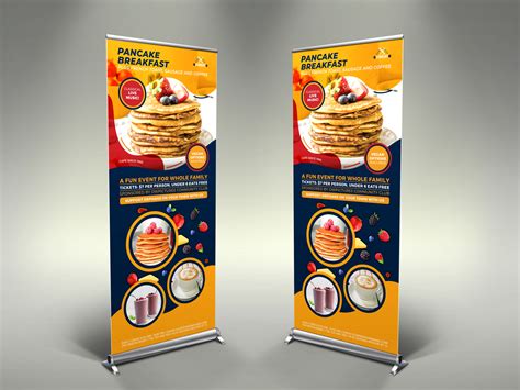 Pancake Breakfast Signage Banner Roll Up Template By Owpictures On Dribbble