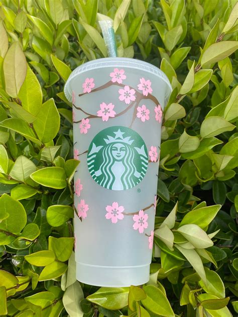 Cherry Blossoms Starbucks Cup Starbucks Cup Floral Etsy