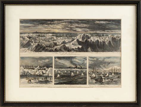 Lot Hand Colored Lithograph Destruction Of The Whaling Fleet In The