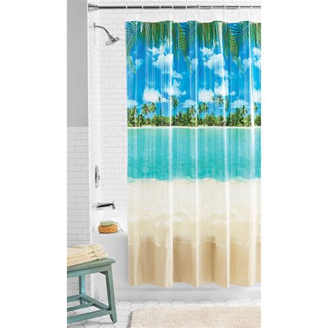 Mainstays Photoreal Beach Peva Shower Curtain 70 X 71