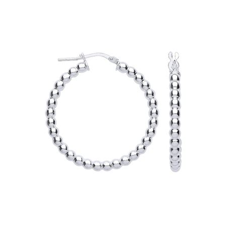 Hoops Beaded In Silver Mm Smiths The Jewellers Lincoln