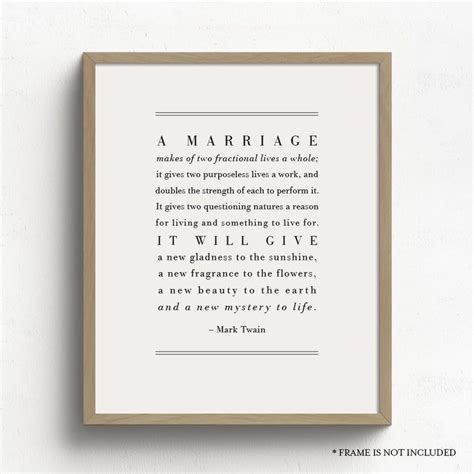 A Marriage Poem Mark Twain Poem Marriage Quote T For Etsy