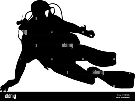 Silueta Negra Buzos Ilustración Vectorial Imagen Vector De Stock Alamy