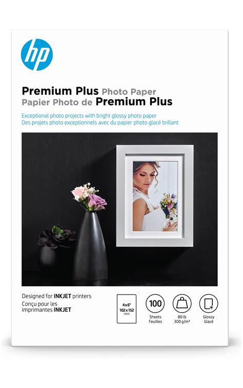Hp Premium Plus Glossy Photo Paper 100 Sheets 4 X 6 In Cr668a