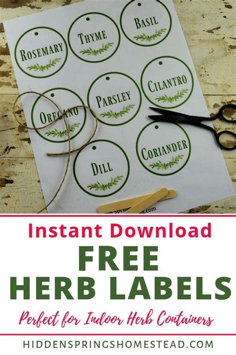 Free Printable Herb Labels Instant Access Herb Labels Herb