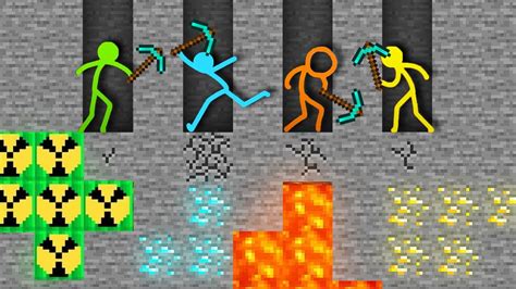 Stickman Vs Minecraft Animation 4 Stickman Survival Battle Animasi Vs