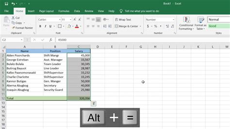 How To Auto Sum On Microsoft Excel Shortcut Key Youtube