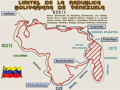 Mapa De Venezuela Con Sus Límites Geográficos Blog Didáctico