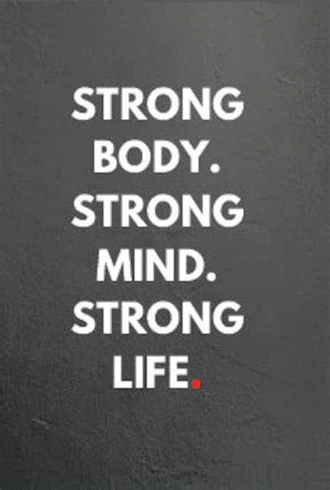 Gym Quote Poster Strong Body Strong Mind Strong Life Etsy