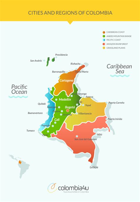 Mapa De Colombia Regiones Colombia4u