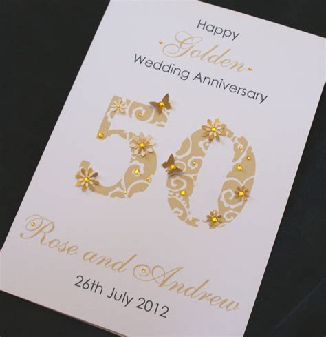 See more ideas about wedding cards, wedding anniversary cards, cards handmade. LARGE Handmade Personalised 50th GOLDEN Wedding ...