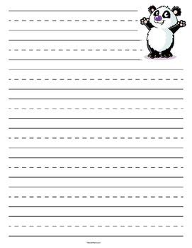 Print primary writing paper with the dotted lines. Panda Primary Lined Paper | Writing paper, Informational ...