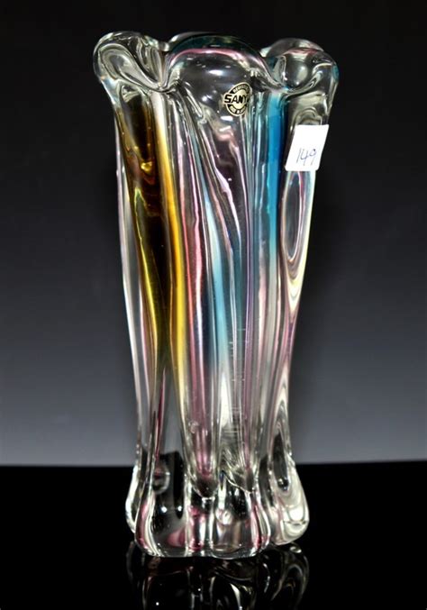 Sold Price Sanyu Japanese Art Glass Vase Fantasy Series C 1970s