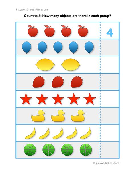 Exercises For Counting To Five Free Printables For Kids