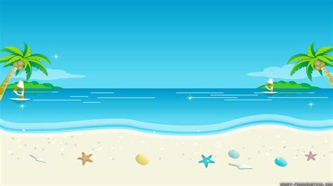 Hot Summer Wallpaper Data Src Full 98681 Cartoon Beach Summer