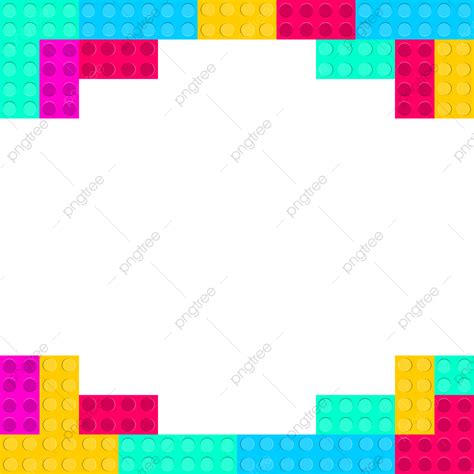 Multicolor Vector Hd Images Multicolor Block Border With Transparent