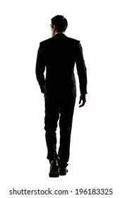 Silhouette Asian Business Man Walk Confidence Stock Photo 196183325