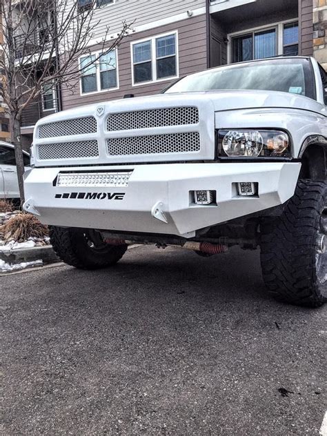 3/16 steel these heavy duty truck bumper kits are an affordable bumper option. Check out this sweet #DIY #bumper from #movebumpers! #TruckBuild #Dodge (With images) | Truck ...