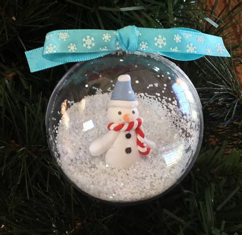Personalized Snow Globe Snowman Ornaments Etsy