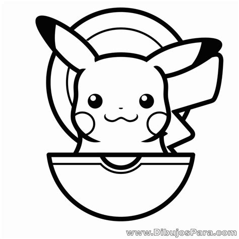 Dibujo De Pikachu En Pokebola Dibujos De Pokemon Para Pintar