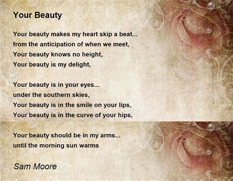 Your Beauty by Sam Moore - Your Beauty Poem