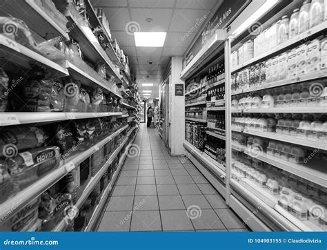 Tesco Supermarket In London Black And White Editorial Image Image Of
