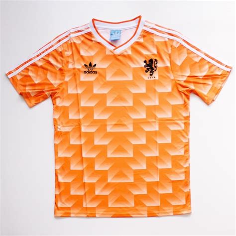 netherlands home shirt 1988 retro soccer jersey large etsy