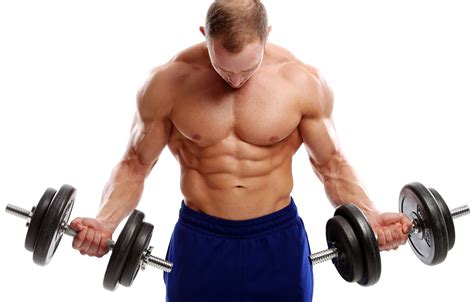 Muscle Press Pose Dumbbells Gym Bodybuilder Abs Wallpaper Full Body