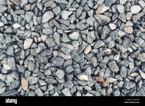 Landscaping Bluestone Gravel Background Texture From Above Stock Photo