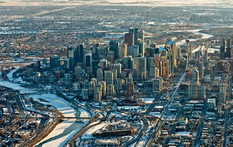 Aerial Photo Calgary Skyline 2017