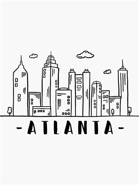 Atlanta Skyline Cartoon Cartoon Skyline Silhouette Of The City Of