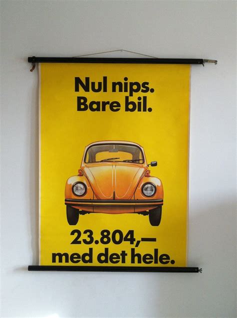 Volkswagen Beetle Poster 1970s Rare Original Vintage