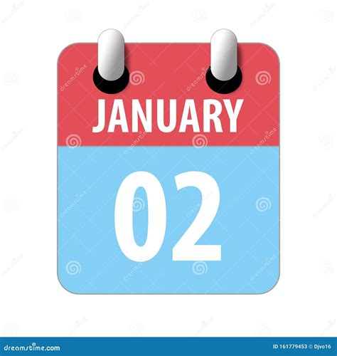 January 2nd Day 2 Of Monthsimple Calendar Icon On White Background