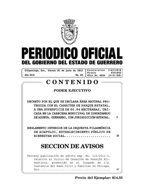 Consultar Archivo Completo Periódico Oficial Estado De Guerrero