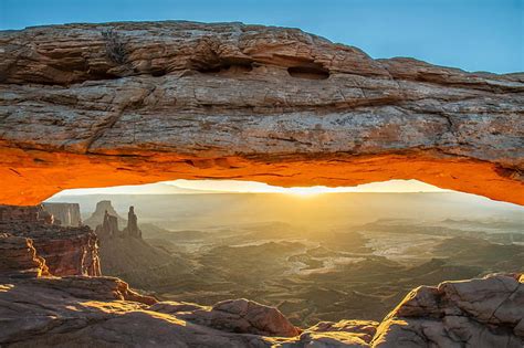Hd Wallpaper Canyons Mesa Arch Landscape Nature Rock Sunny