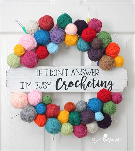 Yarn Ball Wreath Repeat Crafter Me