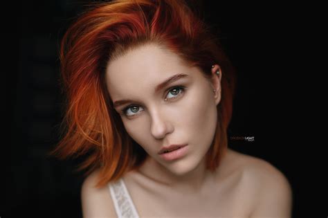 Women Face Redhead Alexander Drobkov Shoulder