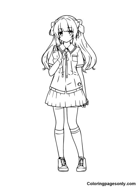 Cute Anime Girl Coloring Pages Coloring Library