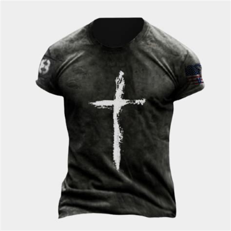 Mens Christian Cross T Shirt
