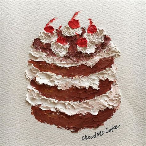June On Instagram “chocolate Cake 오일파스텔 오일파스텔드로잉 드로잉 카페 초코