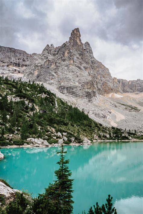 Lago Di Sorapissbeautiful Mountain Lake In Dolomite Alpsitaly