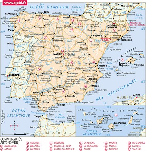 Carte Espagne Sud Voyages Cartes