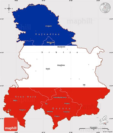 Flag Simple Map Of Serbia And Montenegro
