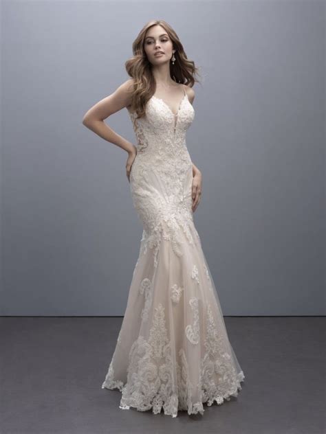 Fit And Flare Wedding Dress With Illusion Lace Back Kleinfeld Bridal