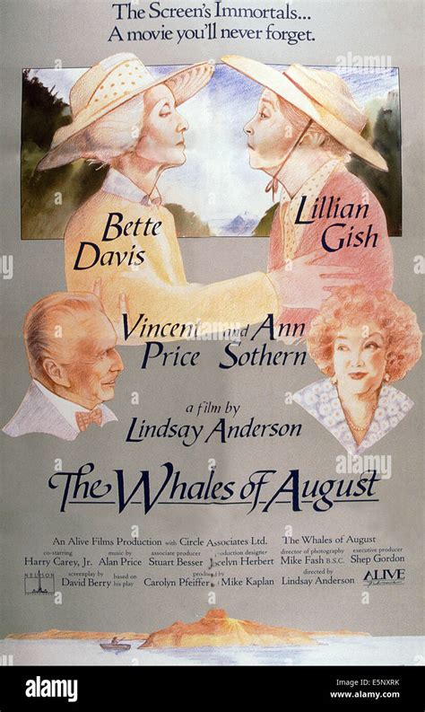 The Whales Of August Us Poster Top From Left Bette Davis Lillian