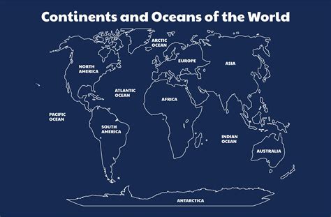 Continents And Oceans Map Printable Printable World Holiday