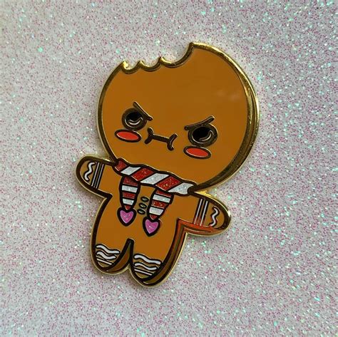 Angry Gingerbread Pin Hard Enamel Pin Christmas Enamel Pin Etsy Uk