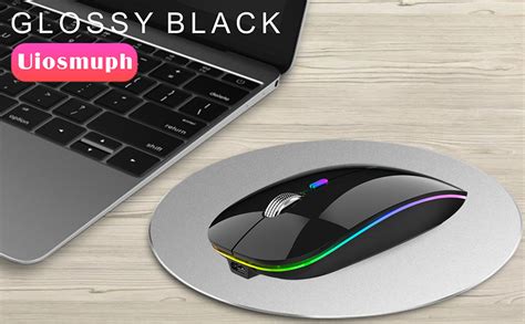 Led Wireless Mouse Uiosmuph G12 Slim Rechargeable Wireless Silent